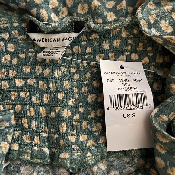 NWT AEO Green Daisy Floral Wide Leg Tie Straps Jumpsuit - Picture 5 of 6